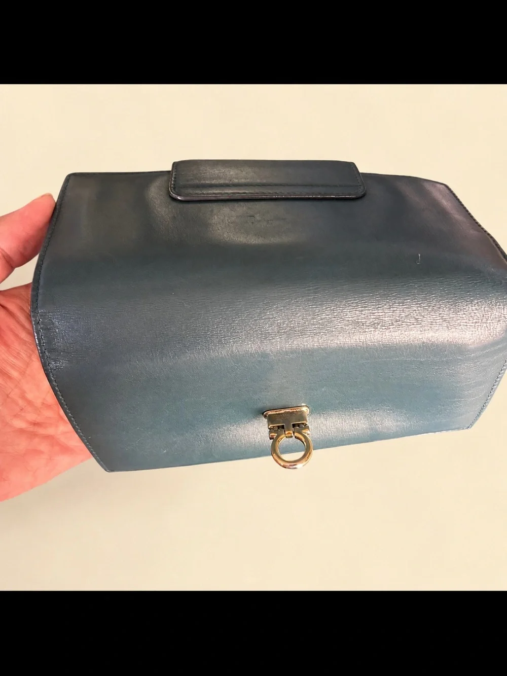 Salvatore Ferragamo PEACOCK Teal Leather Continental Wallet EUC